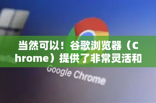 当然可以！谷歌浏览器（Chrome）提供了非常灵活和强大的自定义搜索引擎功能，让你可以快速搜索任意网站，甚至将特定网站的搜索设为主引擎